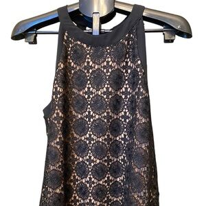 Halogen Black Sleeveless Lace Blouse